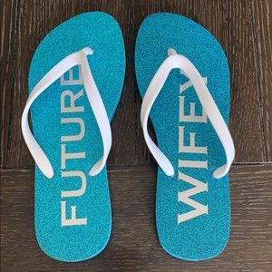 Betsy Johnson “Bride” Flip Flops